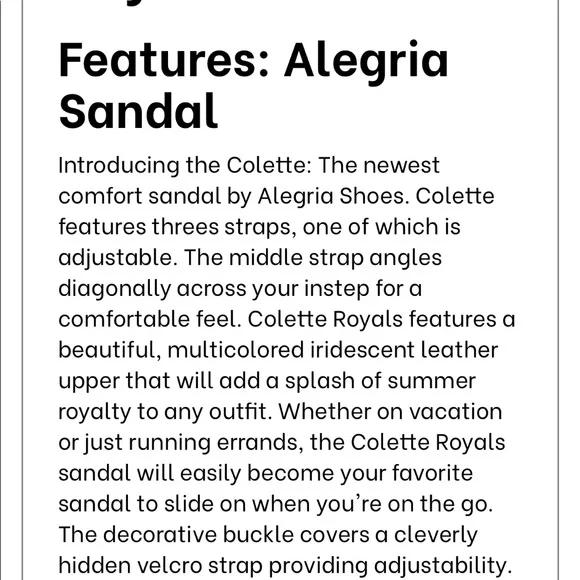 Alegria Colette Royal Sandal 42‎ 11 black multi colored - Picture 4 of 12